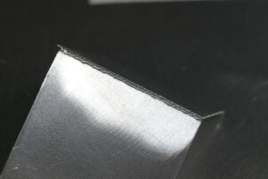 Thin aluminum sheet welded in detail