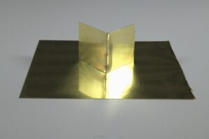 Very thin brass sheet welded front view